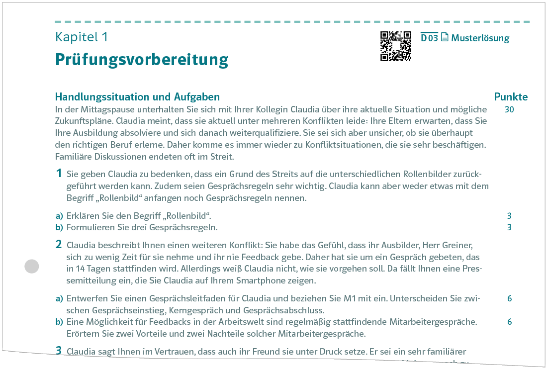 Beispielhafte Darstellung einer Seite zur Prüfungsvorbereitung aus dem Schulbuch Zeitfragen Ausgabe 2026