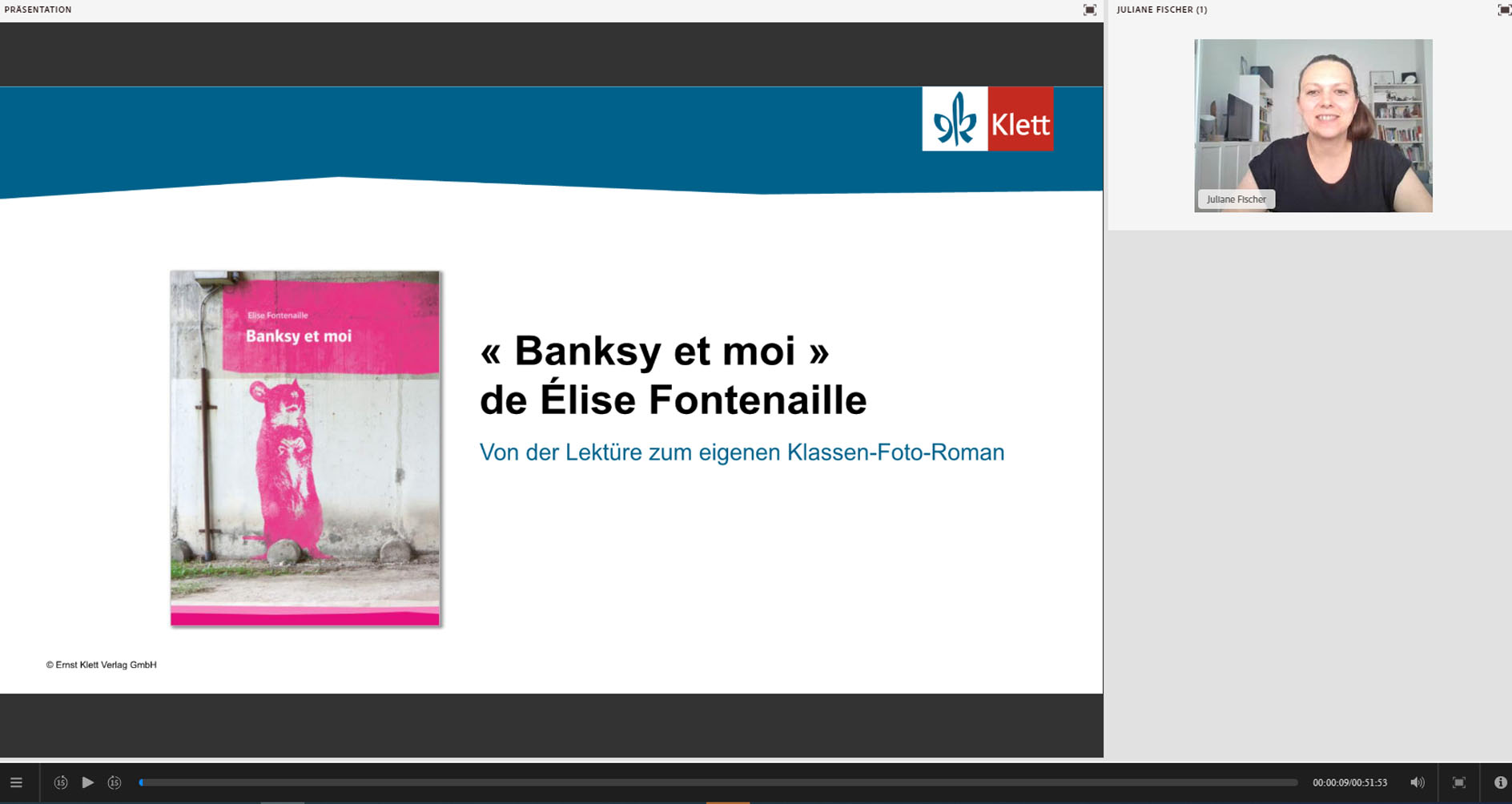 Vorschaubild eines Live-Mitschnitts eines Online-Seminars zu „Banksy et moi“