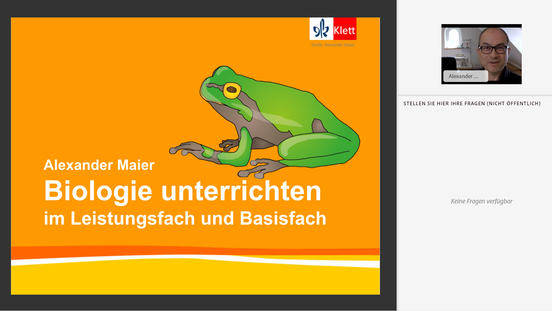 Vorschaubild eines Live-Mitschnitts eines Online-Seminars zu „Moderner Biologie-Unterricht im Basis- und Leistungsfach“