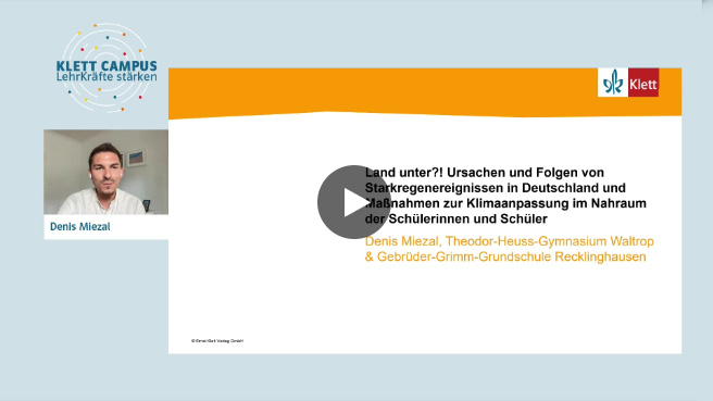 Vorschaubild eines Live-Mitschnitts eines Online-Seminars zu „Land unter?! Starkregenereignisse in Deutschland“