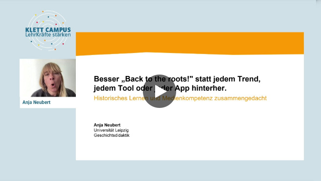 Vorschaubild eines Live-Mitschnitts eines Online-Seminars zu „Historisches Lernen und Medienkompetenz zusammengedacht“