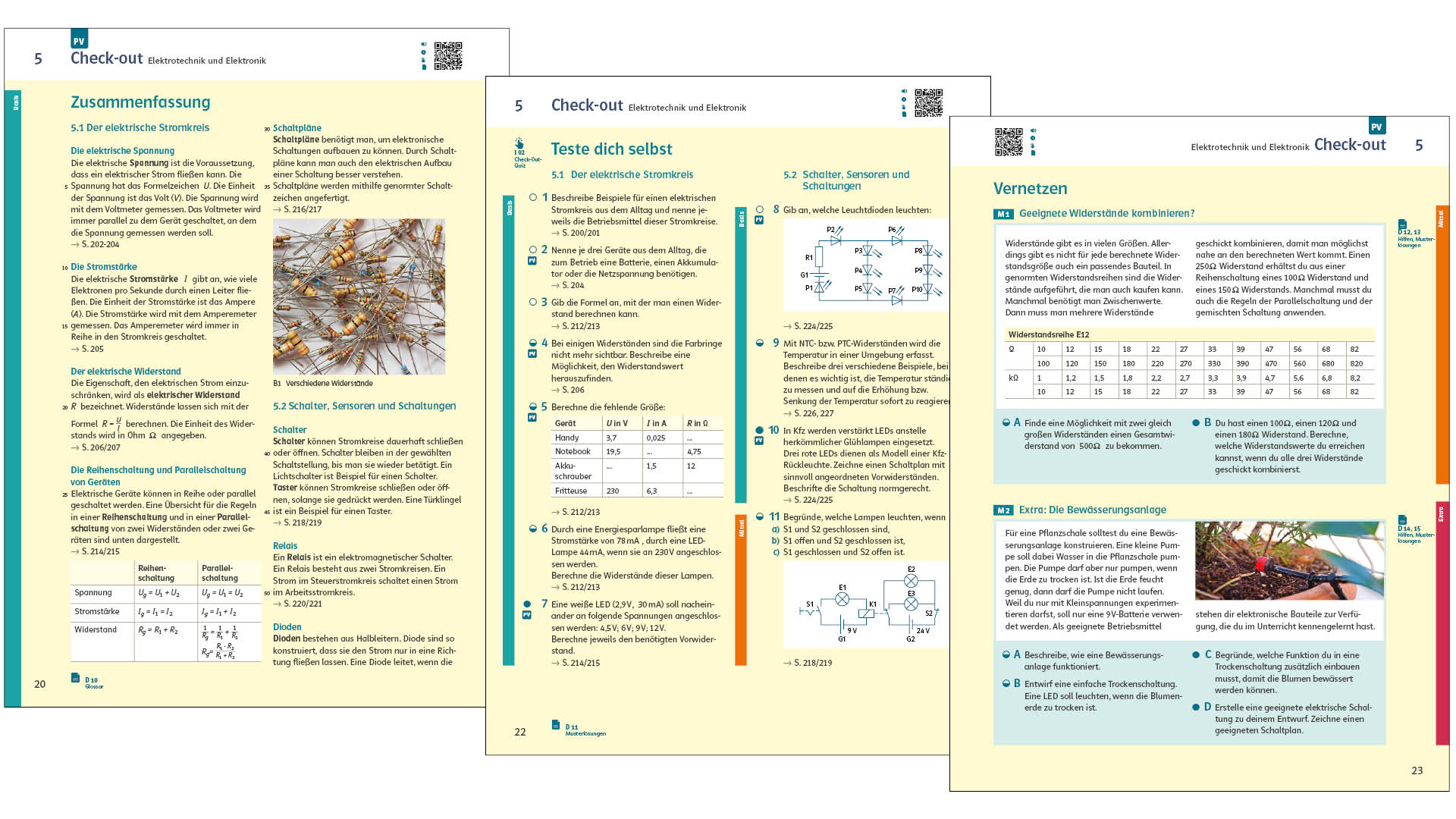 Beispielhafte Darstellung der Checkoutseiten aus dem Schulbuch Prisma Technik