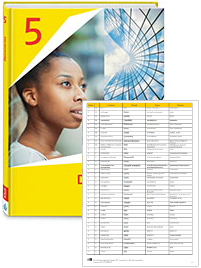 Buchcover von „Découvertes 5“ und Vorschaubild einer Vokabelliste „Zu Band 5“
