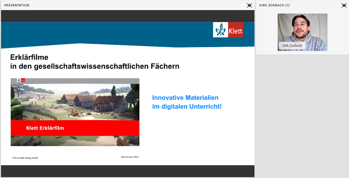 Vorschaubild eines Online-Seminars zu „Erklärfilme im Unterricht der gesellschaftswissenschaft­lichen Fächer“