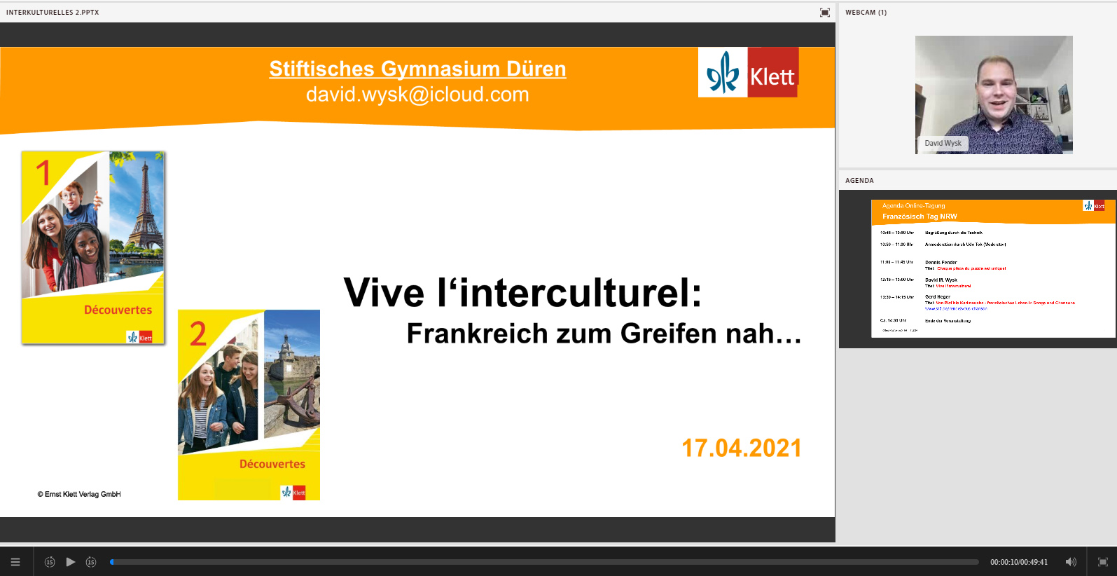 Vorschaubild eines Live-Mitschnitts eines Online-Seminars zu „Vive l'interculturel Frankreich zum Greifen nah“