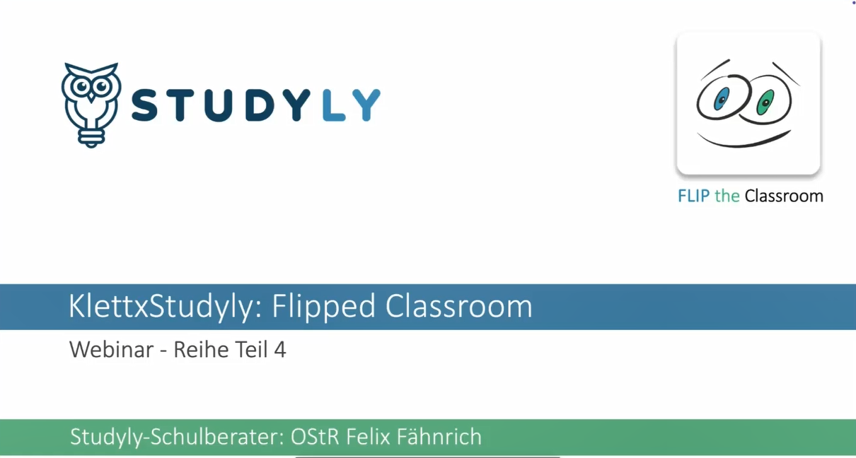 Vorschaubild eines Live-Mitschnitts eines Online-Seminars zu „Klett×Studyly Flipped Classroom“