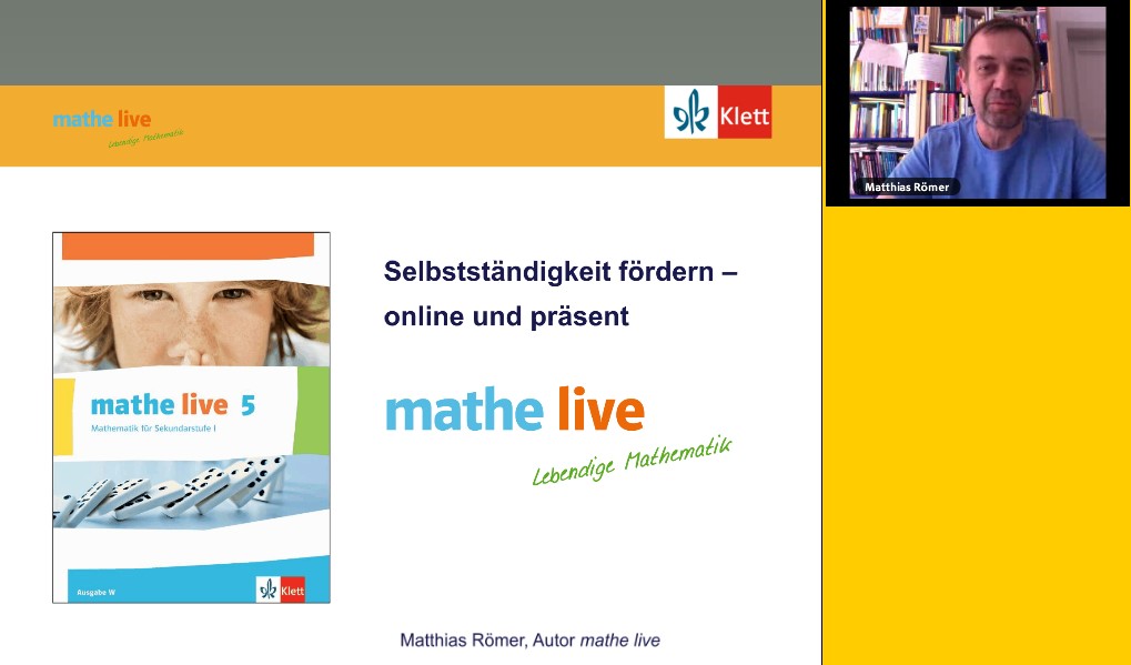 Vorschaubild eines Live-Mitschnitts eines Online-Seminars zu „Unterrichten mit mathe live“