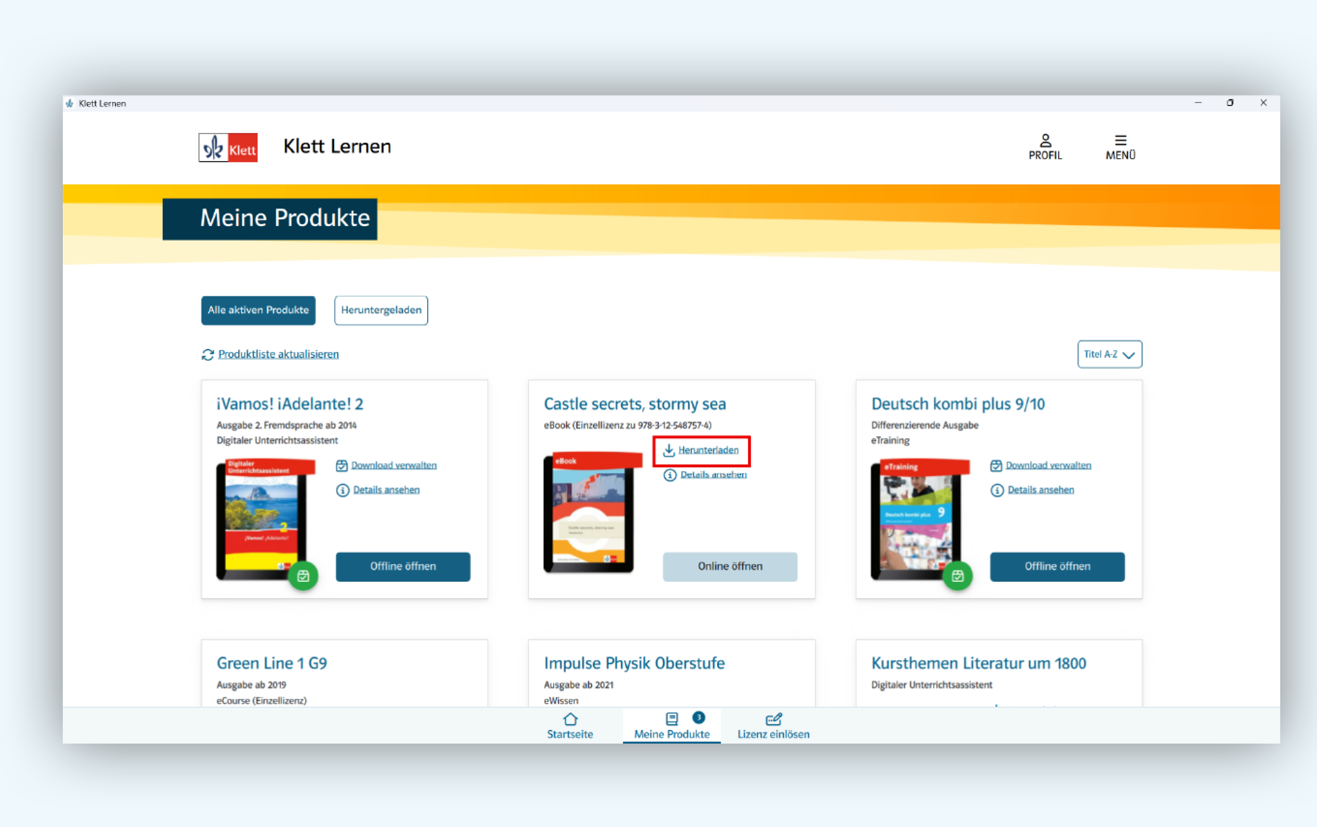 Vorschaubild einer Übersicht von digitalen Tablet-Anwendungen mit Hinweis zum Download