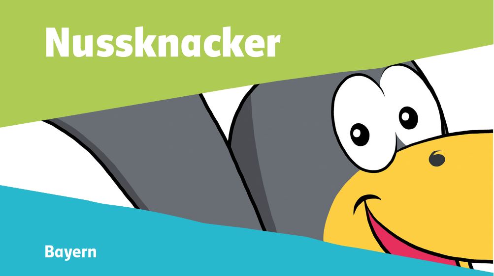 Illustration des Rabens mit dem Text „Nussknacker Bayern“