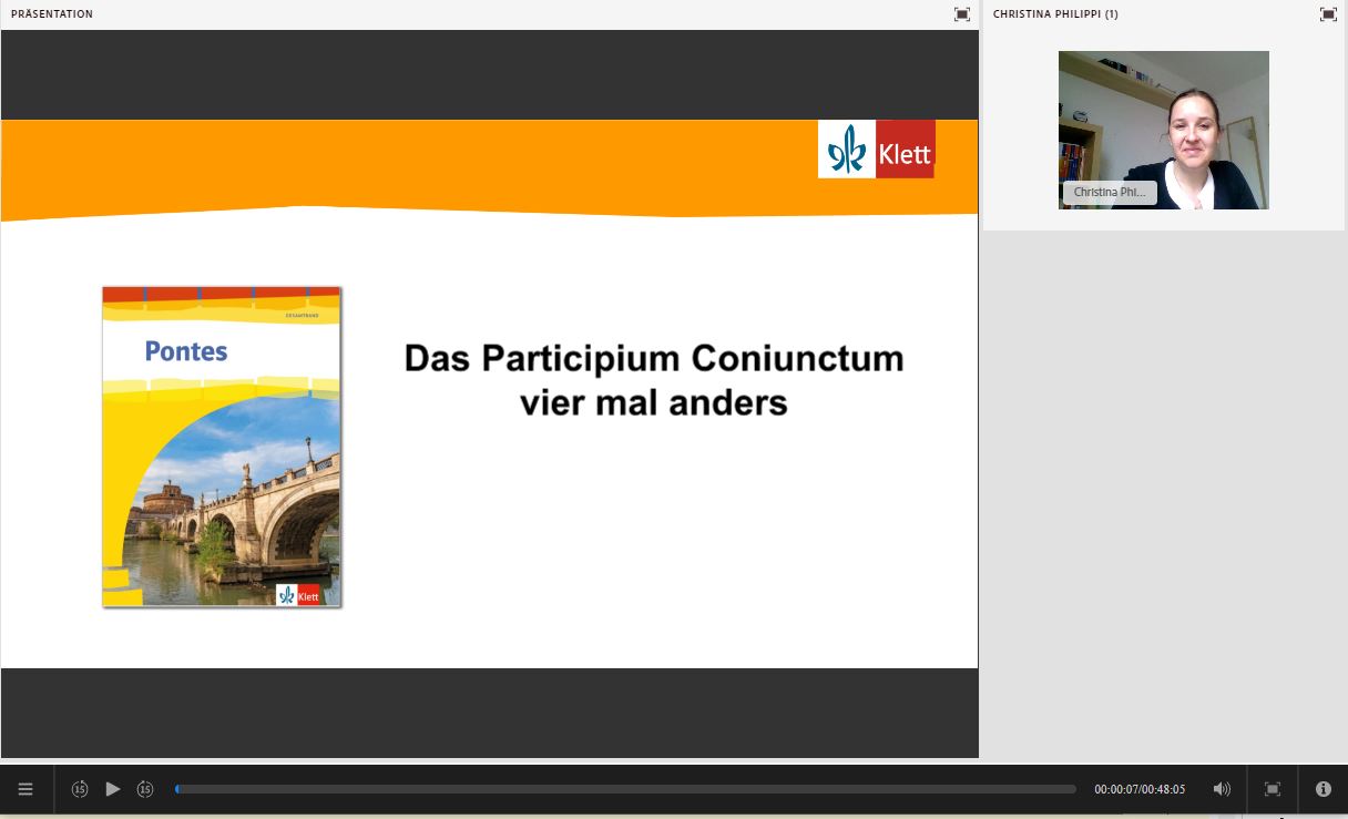 Vorschaubild eines Live-Mitschnitts eines Online-Seminars zu „Das Participium Coniunctum vier Mal anders“