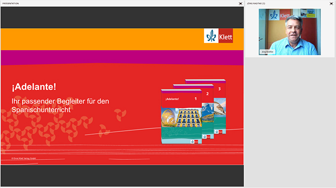 Vorschaubild eines Online-Seminars zu „Adelante Ihr Passender Begleiter für den Spanischunterricht“