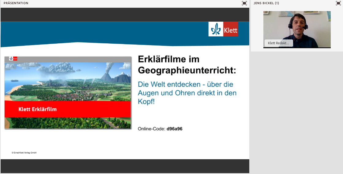 Vorschaubild eines Live-Mitschnitts eines Online-Seminars zu „Erklärfilme im Geographieunterricht“