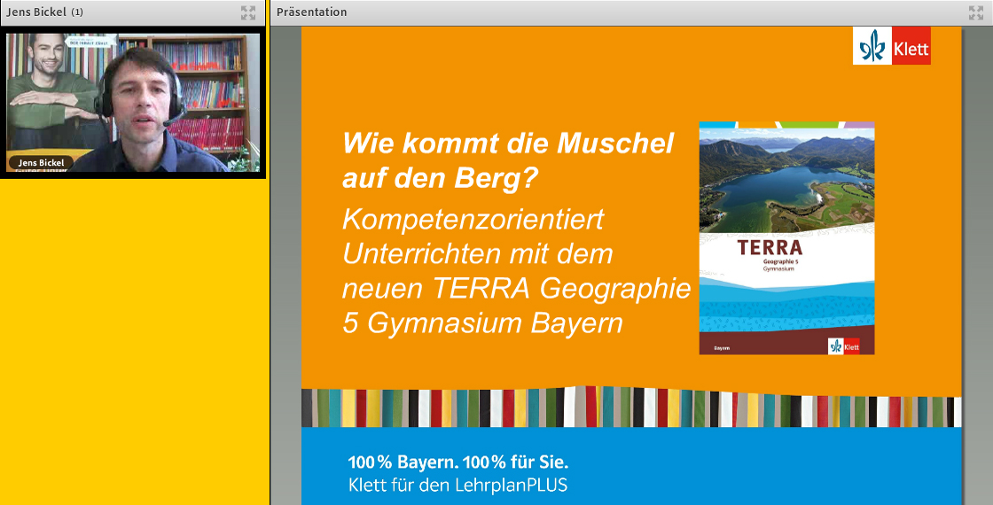 Vorschaubild eines Live-Mitschnitts eines Online-Seminars zu „Kompetenzorientiert Unterrichten mit TERRA Bayern“