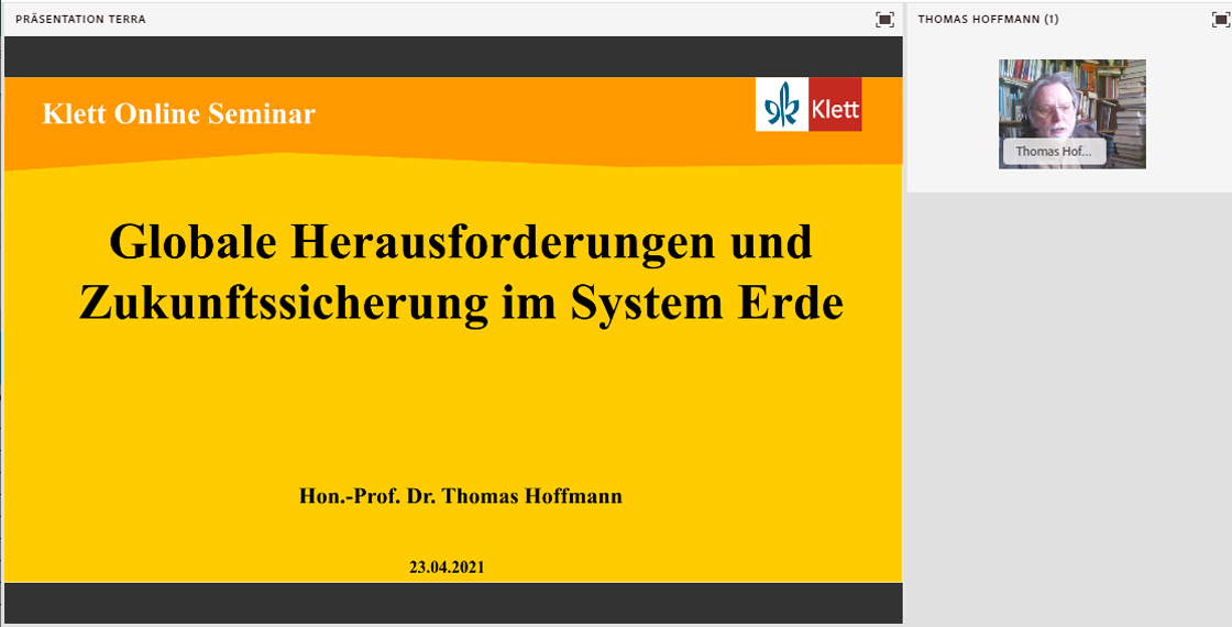 Vorschaubild eines Online-Seminars zu „Globale Herausforderungen und Zukunftssicherung im System Erde“