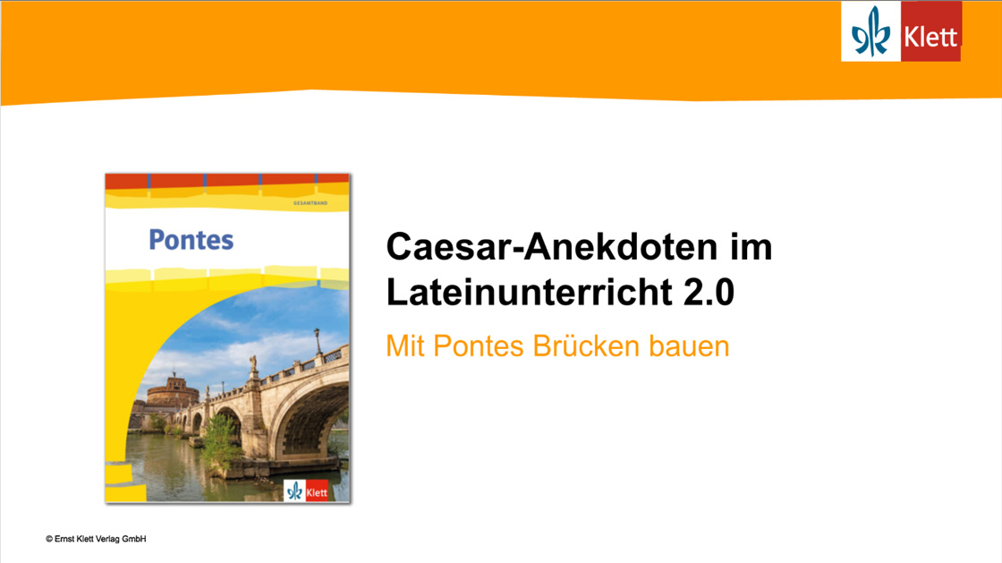 Vorschaubild eines Live-Mitschnitts eines Online-Seminars zu „Caesar-Anekdoten im Lateinunterricht 2.0“