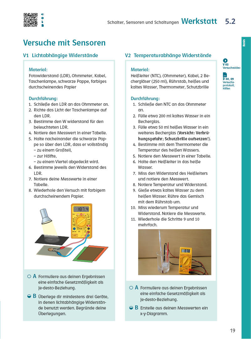 Beispielhafte Darstellung von Versuchen aus dem Schulbuch Prisma Technik