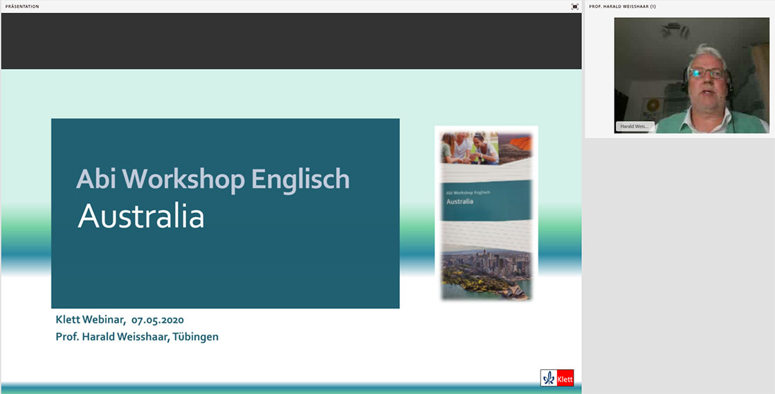Vorschaubild eines Live-Mitschnitts eines Online-Seminars zu „Abi Workshop English Australia“