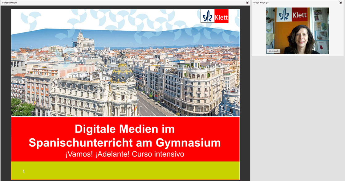 Vorschaubild eines Live-Mitschnitts eines Online-Seminars zu „Digitale Medien im Spanischunterricht“