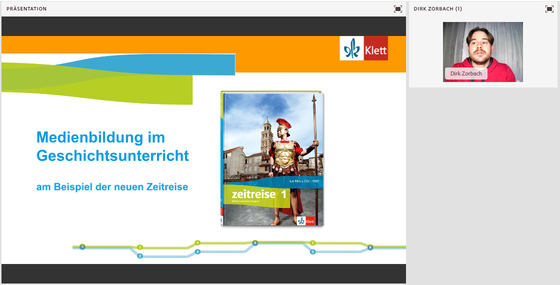 Vorschaubild eines Live-Mitschnitts eines Online-Seminars zu „Medienbildung mit der neuen Zeitreise“